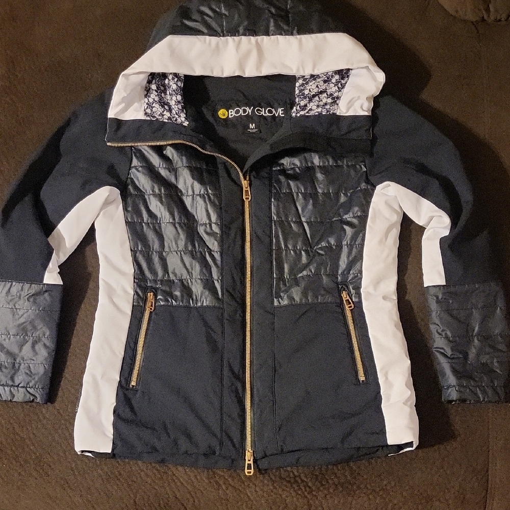 Body Glove Black and White Quilted Jacket Womens Size M